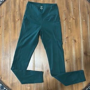Leggings with pockets dark green M
